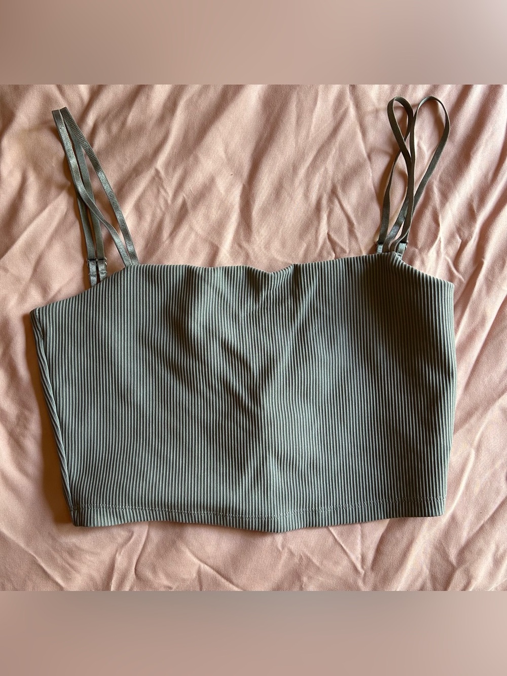 BuffBunny Gray Ribbed Double-Strap Tank